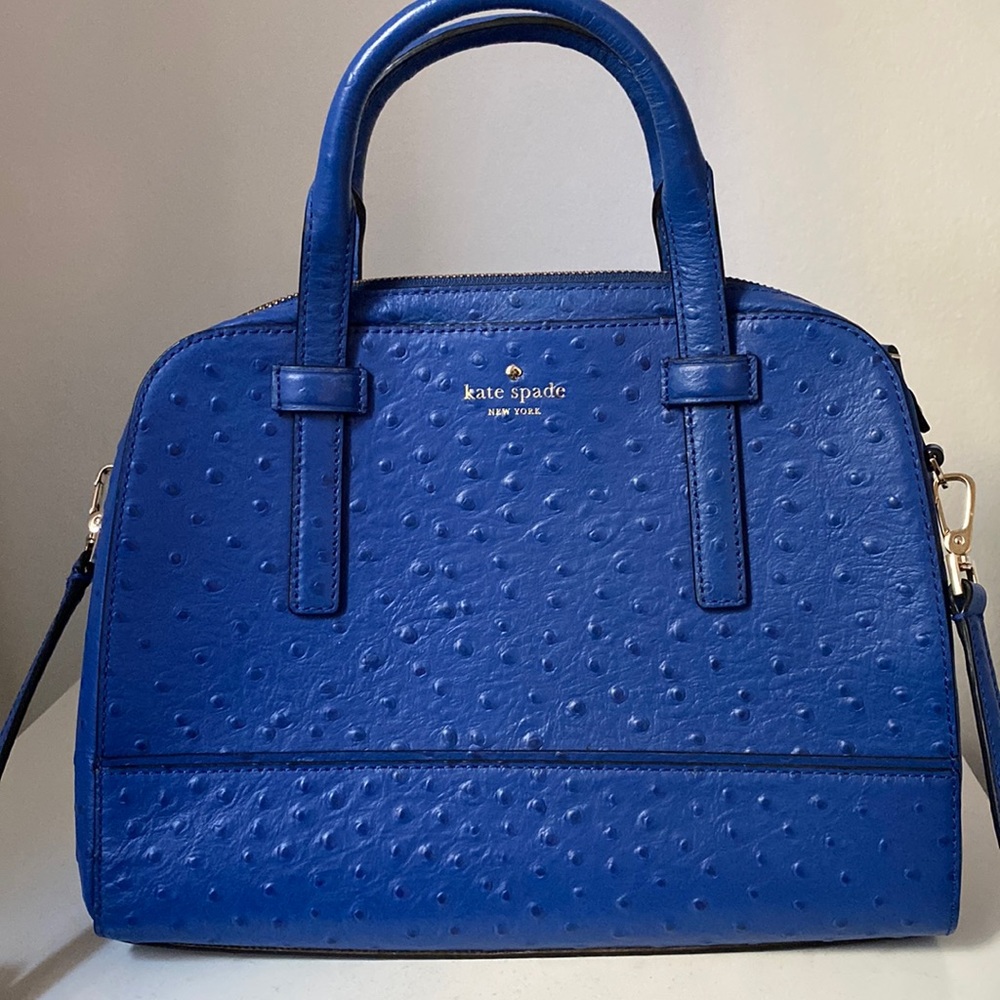 Kate Spade Blue Ostrich Leather Bag